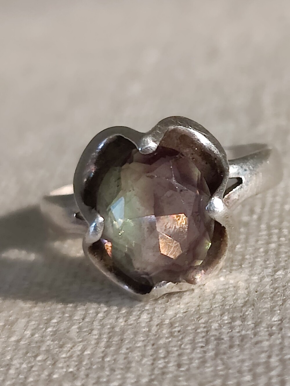 Vintage Sterling Silver Fluorite Ring - Picture 4 of 15